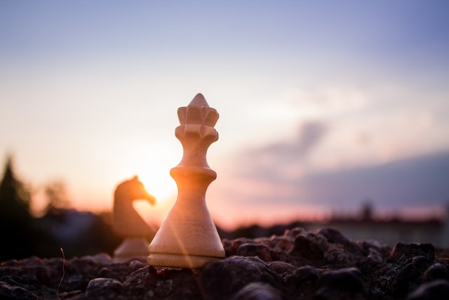 Chess Pieces on a rock